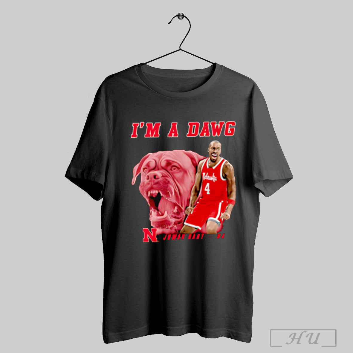 Juwan Gary Im A Dawg Nebraska Basketball Portrait - Adult & Kids T-Shirts, Sweatshirts & Hoodies apparel design preview 1