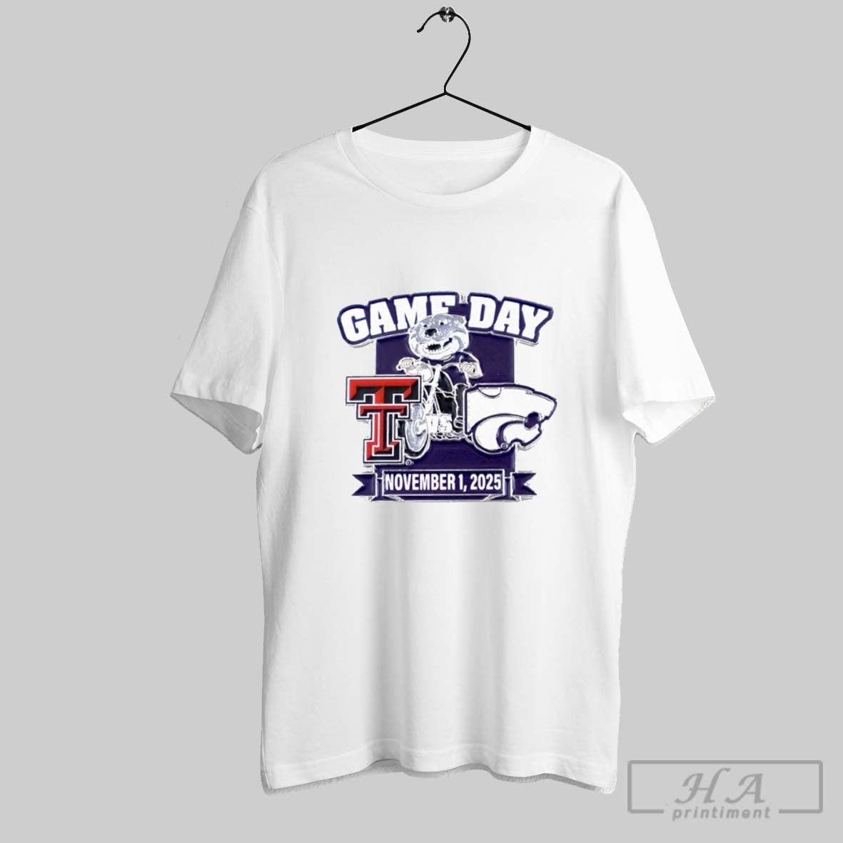 K State Wildcats Vs Texas Tech Red Raiders 2025 Game - Adult & Kids T-Shirts, Sweatshirts & Hoodies apparel design preview 1