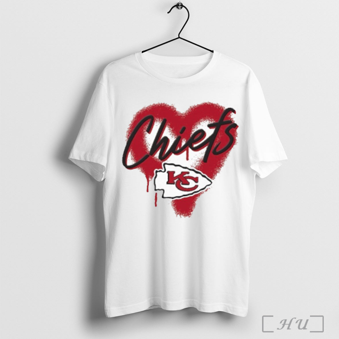 Kansas City Chiefs Spray Heart Boxy - Adult & Kids T-Shirts, Sweatshirts & Hoodies apparel design preview 1