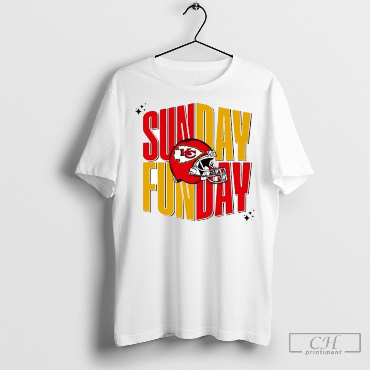 Kansas City Chiefs Sunday Fun Day Helmet - Adult & Kids T-Shirts, Sweatshirts & Hoodies apparel design preview 1