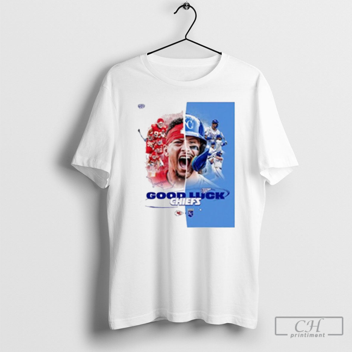Kansas City Chiefs X Royals Good Luck - Adult & Kids T-Shirts, Sweatshirts & Hoodies apparel design preview 1