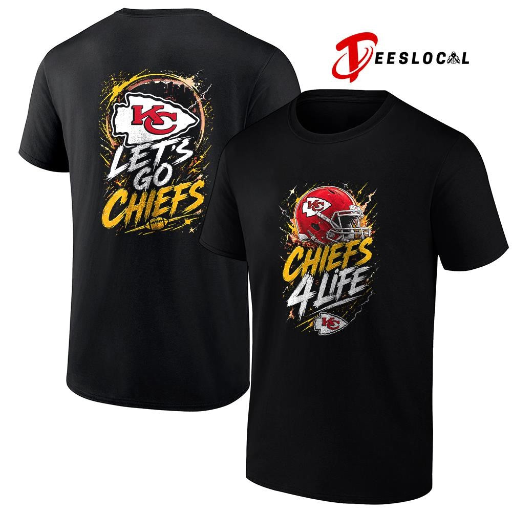 Kansas City Chiefs x fan 4 life graphic - Adult & Kids T-Shirts, Sweatshirts & Hoodies apparel design preview 1