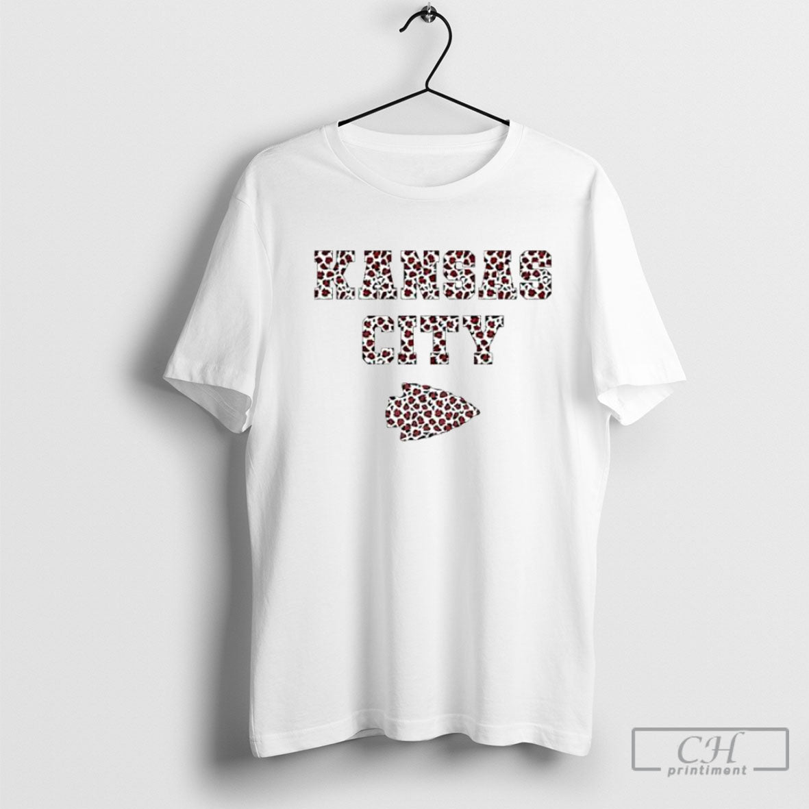 Kansas City Leopard Print Football Fan Arrowhead - Adult & Kids T-Shirts, Sweatshirts & Hoodies apparel design preview 1