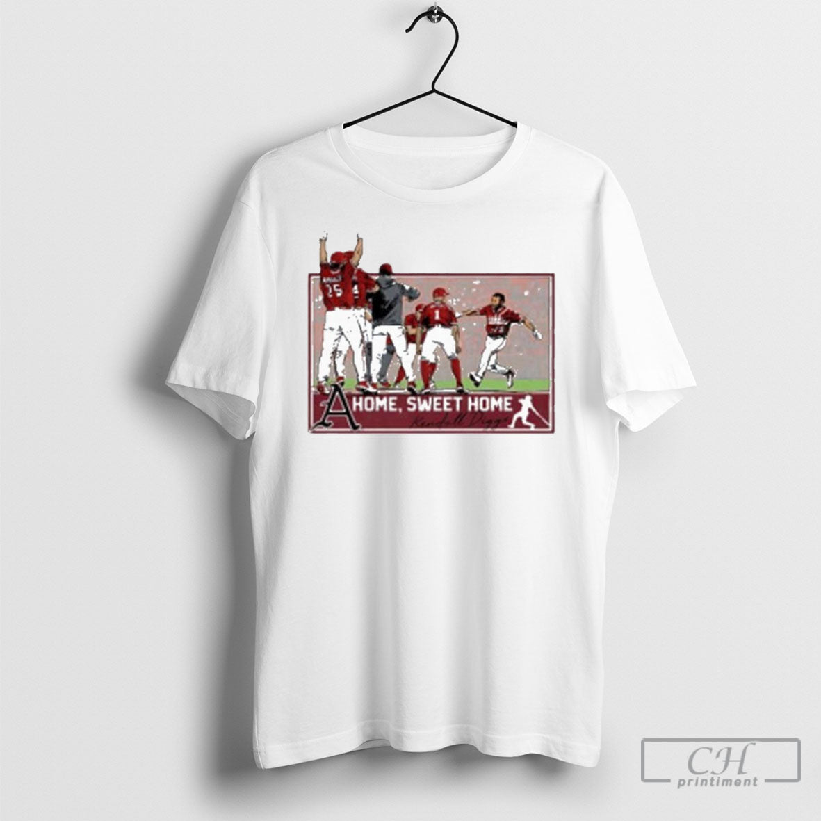 Kendall Diggs Arkansas Razorbacks Baseball A Home - Adult & Kids T-Shirts, Sweatshirts & Hoodies apparel design preview 1