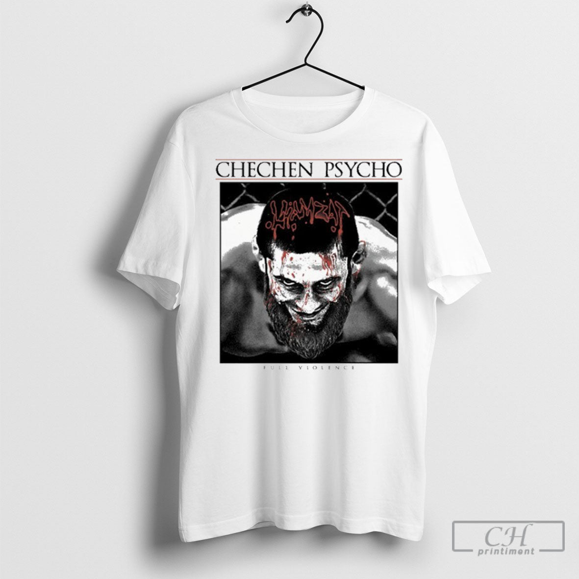 Khamzat Chimaev Chechen Psycho Full Violence - Adult & Kids T-Shirts, Sweatshirts & Hoodies apparel design preview 1