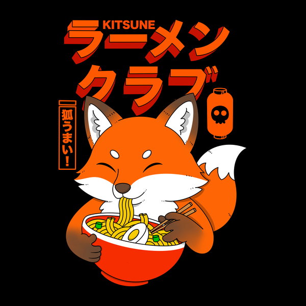 Kitsune Ramen Club - Adult & Kids T-Shirts, Sweatshirts & Hoodies apparel design preview 1