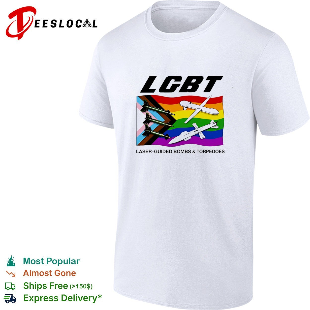 LGBT laser guided bombs and torpedoes pride flag - Adult & Kids T-Shirts, Sweatshirts & Hoodies apparel design preview 1