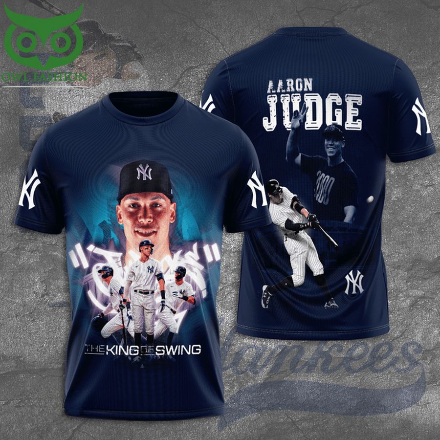 New York Yankees MLB Aaron Judge The King of Swing 3D - Adult & Kids T-Shirts, Sweatshirts & Hoodies apparel design preview 1
