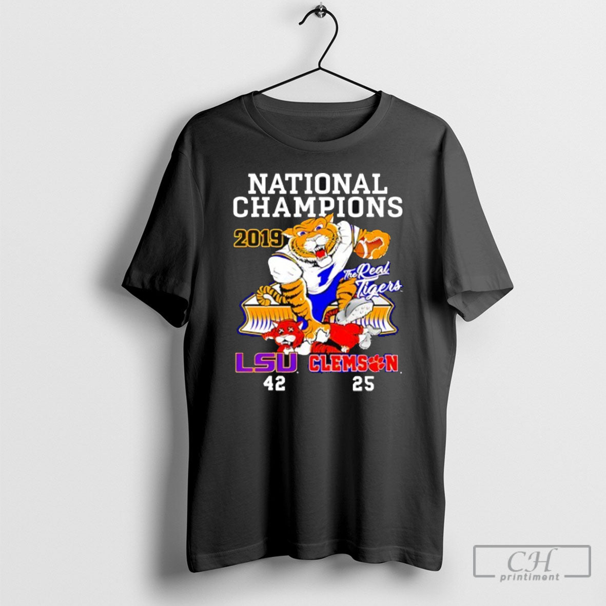 Lsu Vs Clemson 42 25 National Champions 2019 - Adult & Kids T-Shirts, Sweatshirts & Hoodies apparel design preview 1