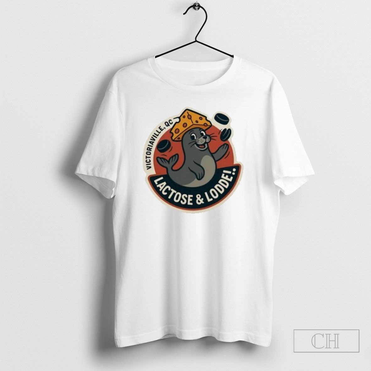 Lactose Loaded Seal Victoriaville Hockey Cheese - Adult & Kids T-Shirts, Sweatshirts & Hoodies apparel design preview 1