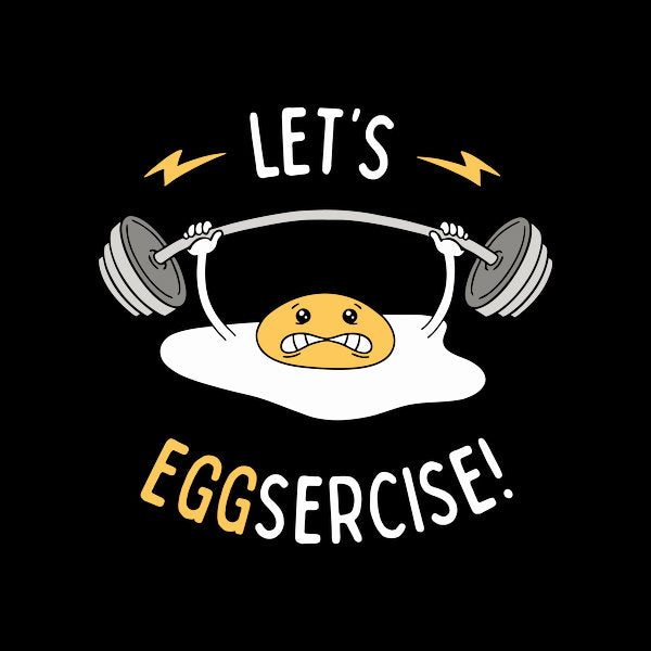 Lets Eggsercise - Adult & Kids T-Shirts, Sweatshirts & Hoodies apparel design preview 1