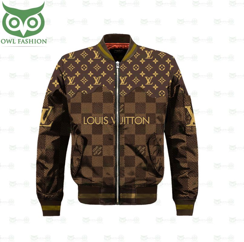 Limited LV Brown Checkered 3D Bomber Jacket - Adult & Kids T-Shirts, Sweatshirts & Hoodies apparel design preview 1