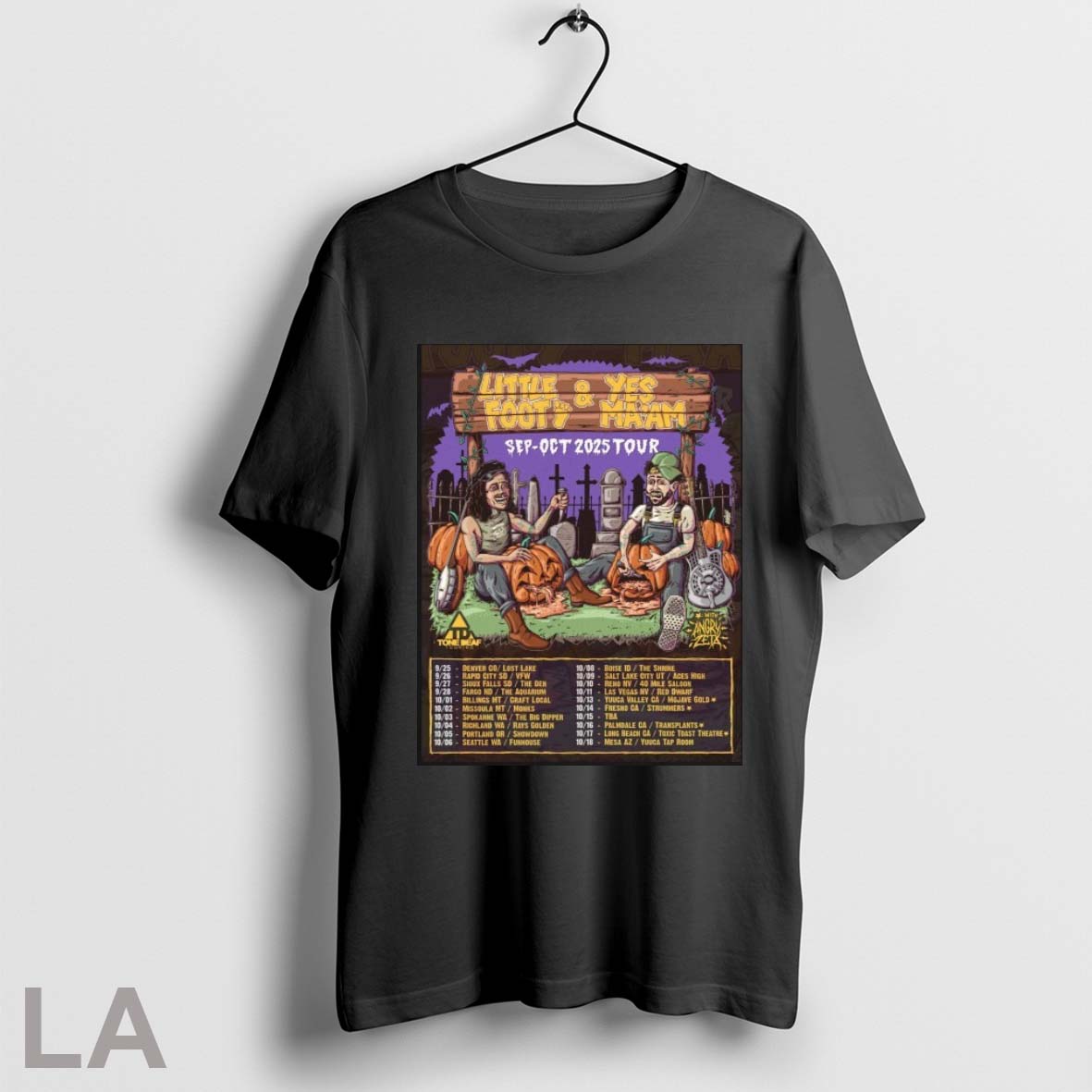 Little Foot Yes Maam Sep Oct 2025 Tour Dates - Adult & Kids T-Shirts, Sweatshirts & Hoodies apparel design preview 1