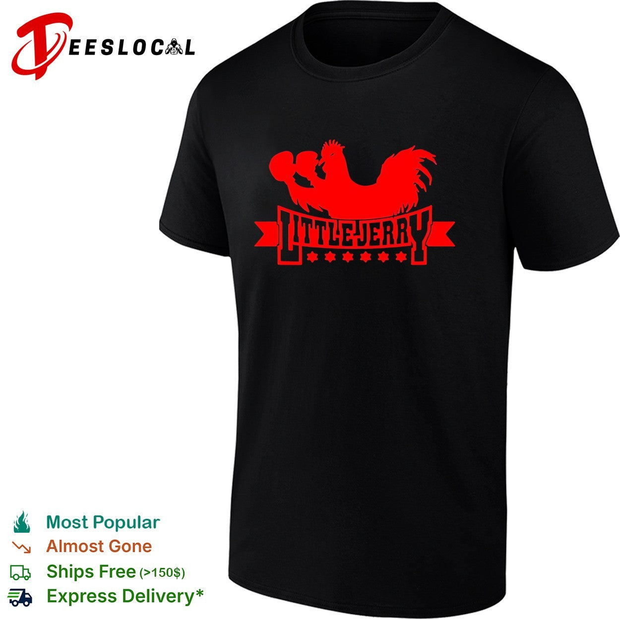 Little Jerry Boxing Rooster Seinfeld cockfighting - Adult & Kids T-Shirts, Sweatshirts & Hoodies apparel design preview 1