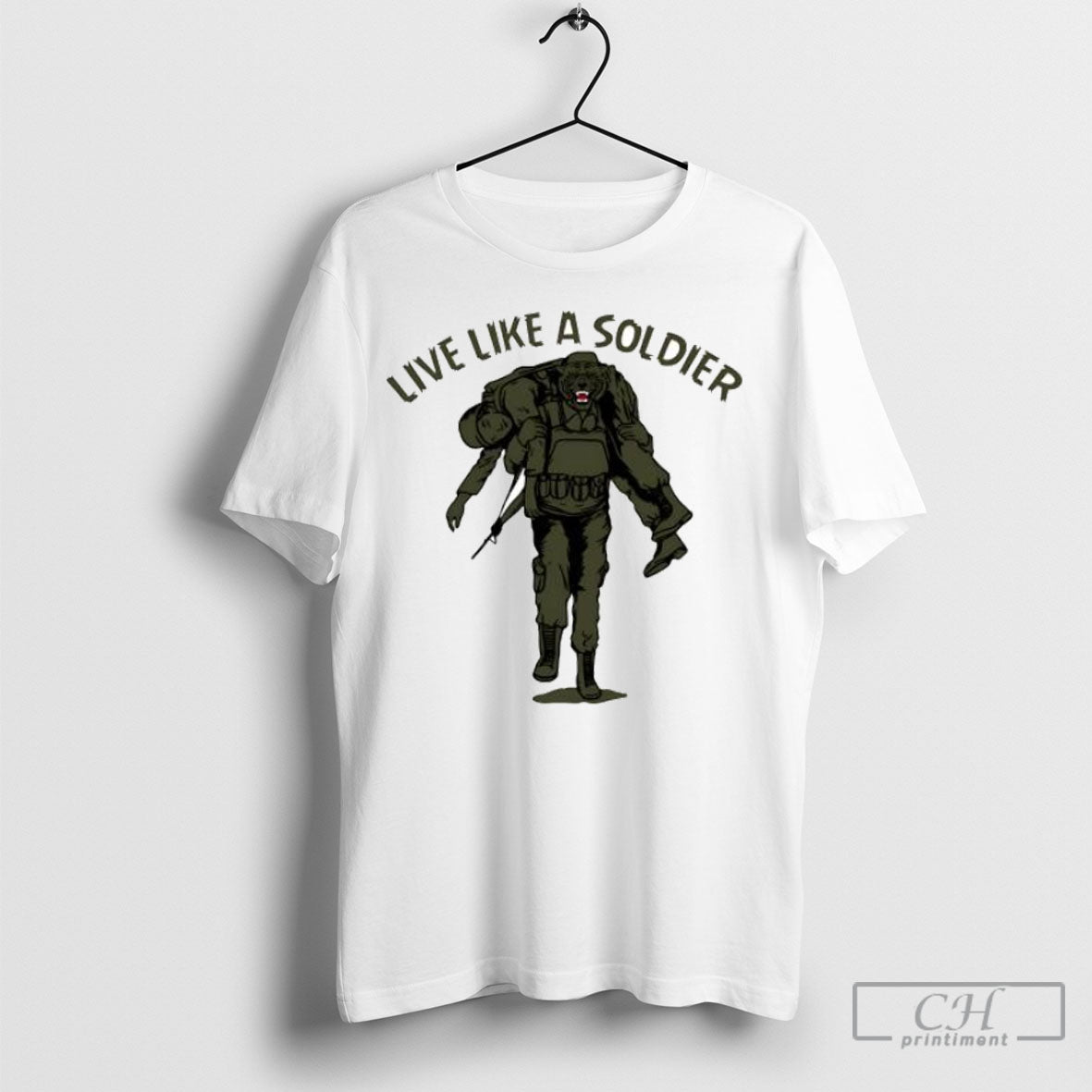 Live Like A Soldier Tiger Army Military - Adult & Kids T-Shirts, Sweatshirts & Hoodies apparel design preview 1