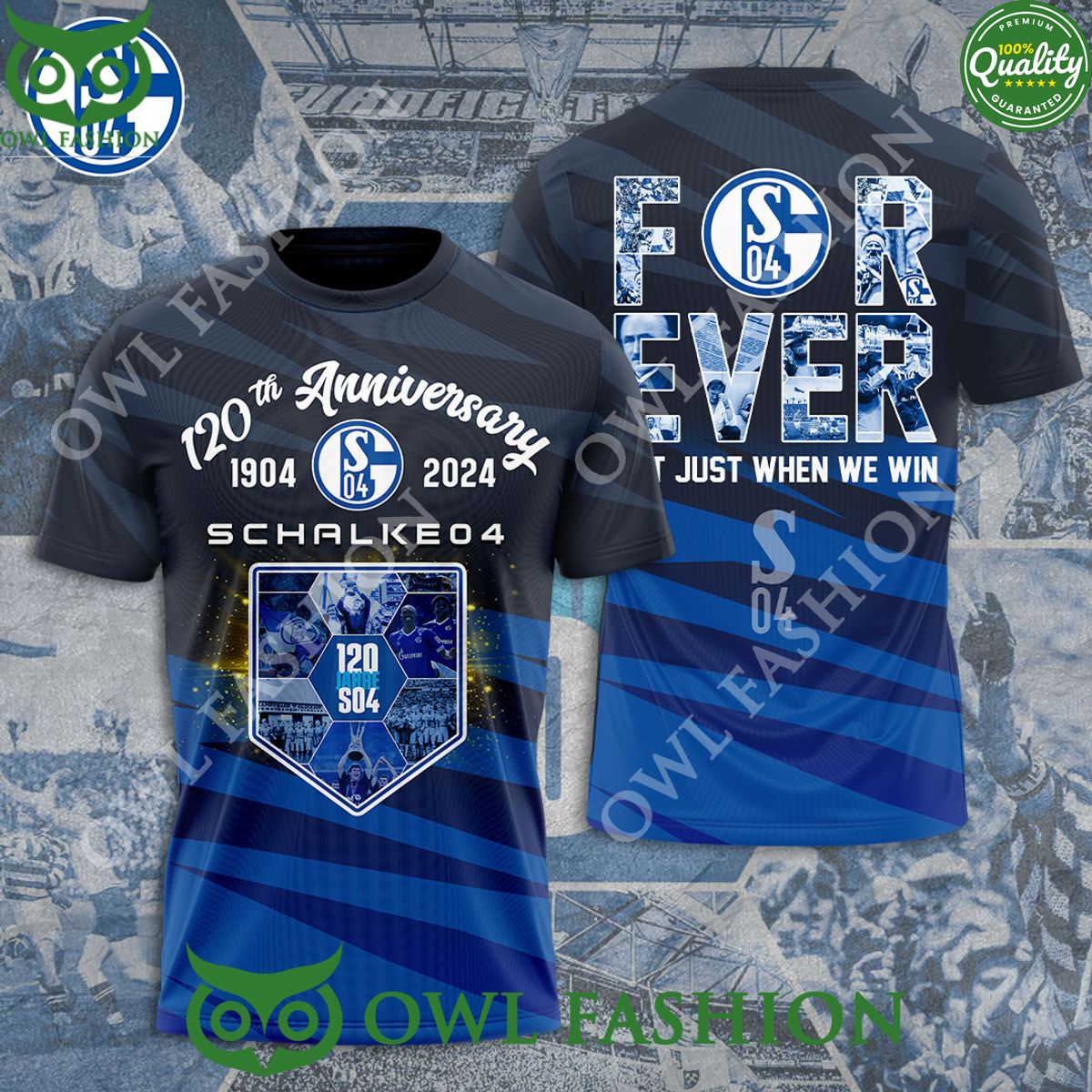 Schalke 04 Forever Not Just When We Win Blue 3D - Adult & Kids T-Shirts, Sweatshirts & Hoodies apparel design preview 1