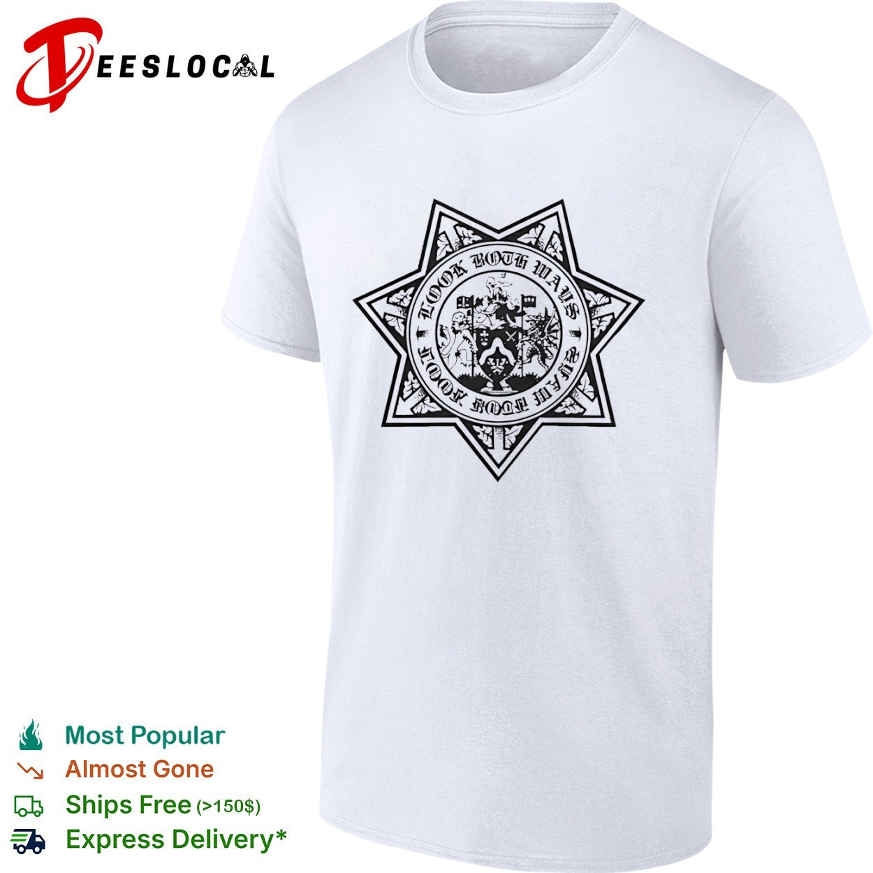 Look Both Ways Heraldic Coat of Arms Crest Shield - Adult & Kids T-Shirts, Sweatshirts & Hoodies apparel design preview 1