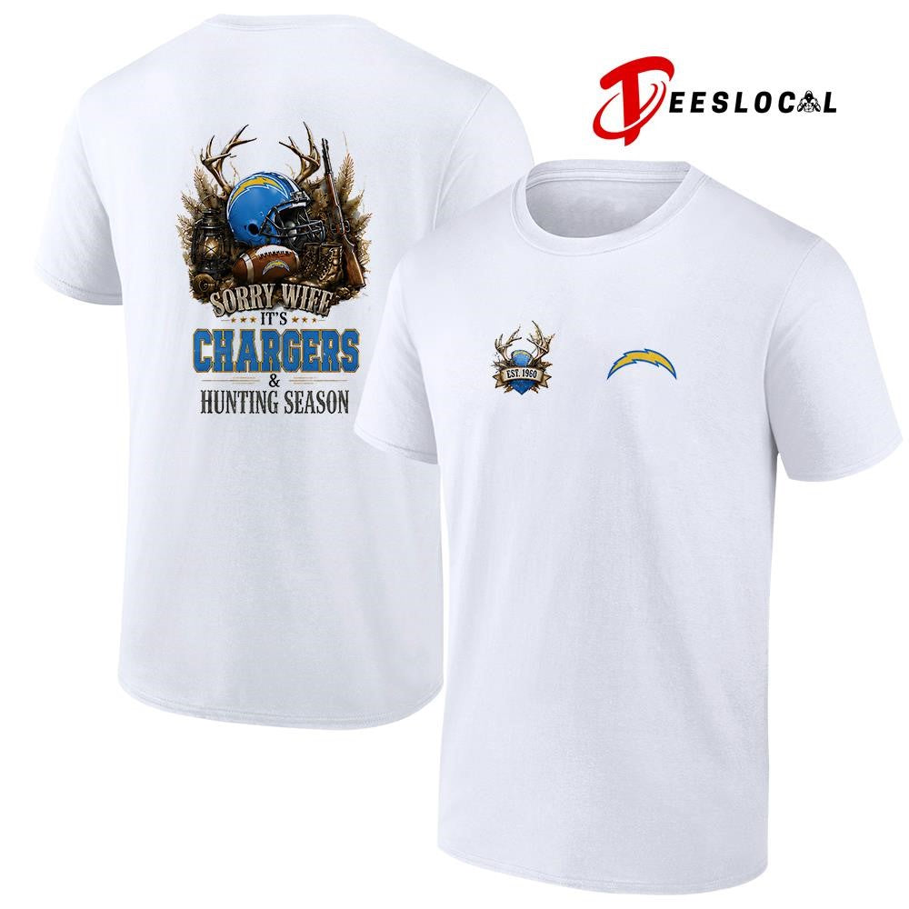 Los Angeles Chargers sorry wife it's hunting season - Adult & Kids T-Shirts, Sweatshirts & Hoodies apparel design preview 1