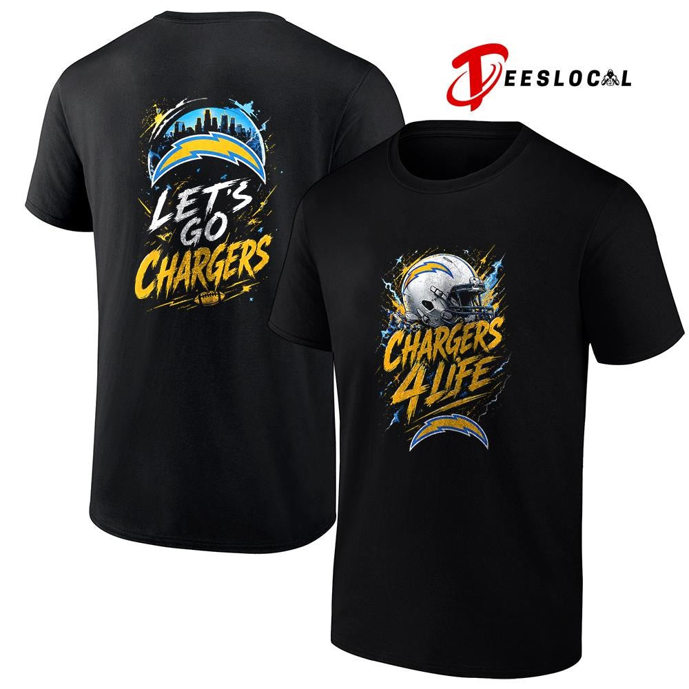 Los Angeles Chargers x fan 4 life graphic - Adult & Kids T-Shirts, Sweatshirts & Hoodies apparel design preview 1