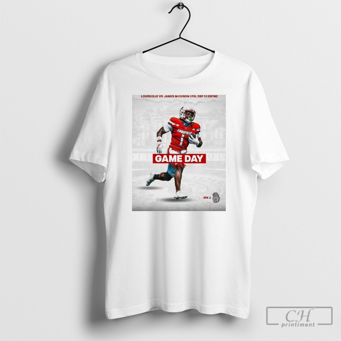 Louisville Cardinals Vs James Madison Football - Adult & Kids T-Shirts, Sweatshirts & Hoodies apparel design preview 1