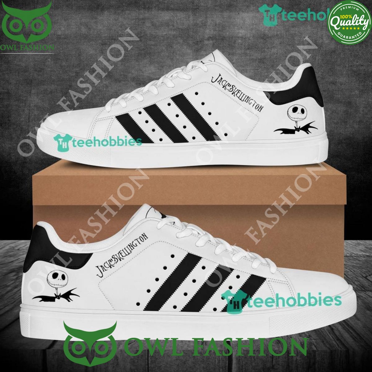 Jack Skellington White Symbols Stan Smith Skate Shoes - Adult & Kids T-Shirts, Sweatshirts & Hoodies apparel design preview 1
