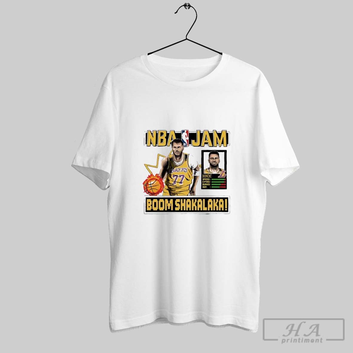 Luka Doncic Lakers Nba Jam Boom Shakalaka - Adult & Kids T-Shirts, Sweatshirts & Hoodies apparel design preview 1