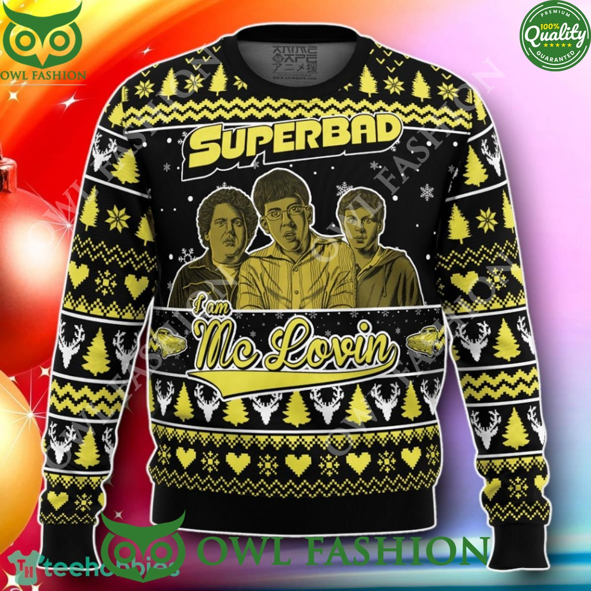 I Am Mc Lovin Superbad Christmas Ugly Sweater - Adult & Kids T-Shirts, Sweatshirts & Hoodies apparel design preview 1