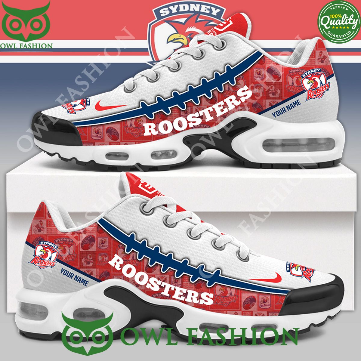 Sydney Roosters NRL Custom name Logos Air Max Limited - Adult & Kids T-Shirts, Sweatshirts & Hoodies apparel design preview 1