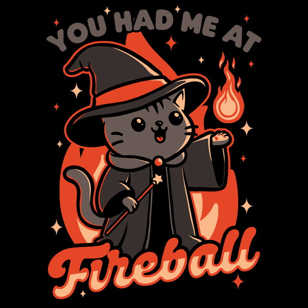 Magical Fireball Cat Rpg Wizard - Adult & Kids T-Shirts, Sweatshirts & Hoodies apparel design preview 1