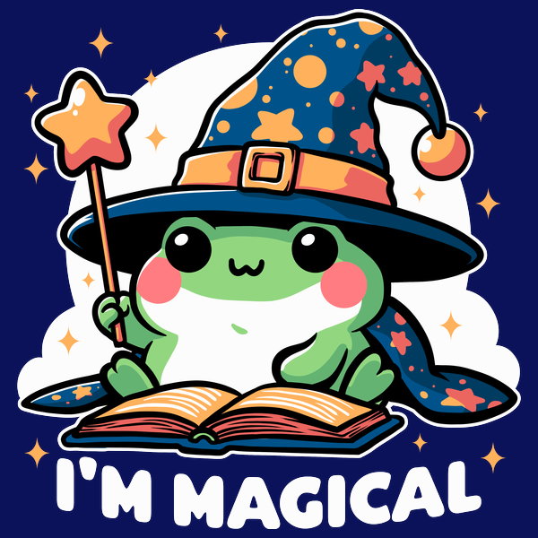 Magical Wizard Frog Cute Rpg Pet - Adult & Kids T-Shirts, Sweatshirts & Hoodies apparel design preview 1