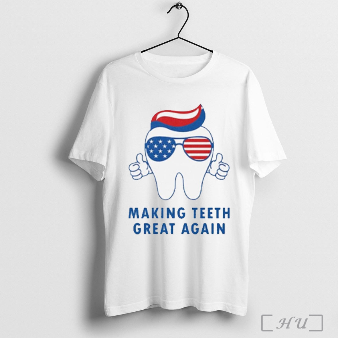 Make Teeth Great Again America Flag - Adult & Kids T-Shirts, Sweatshirts & Hoodies apparel design preview 1