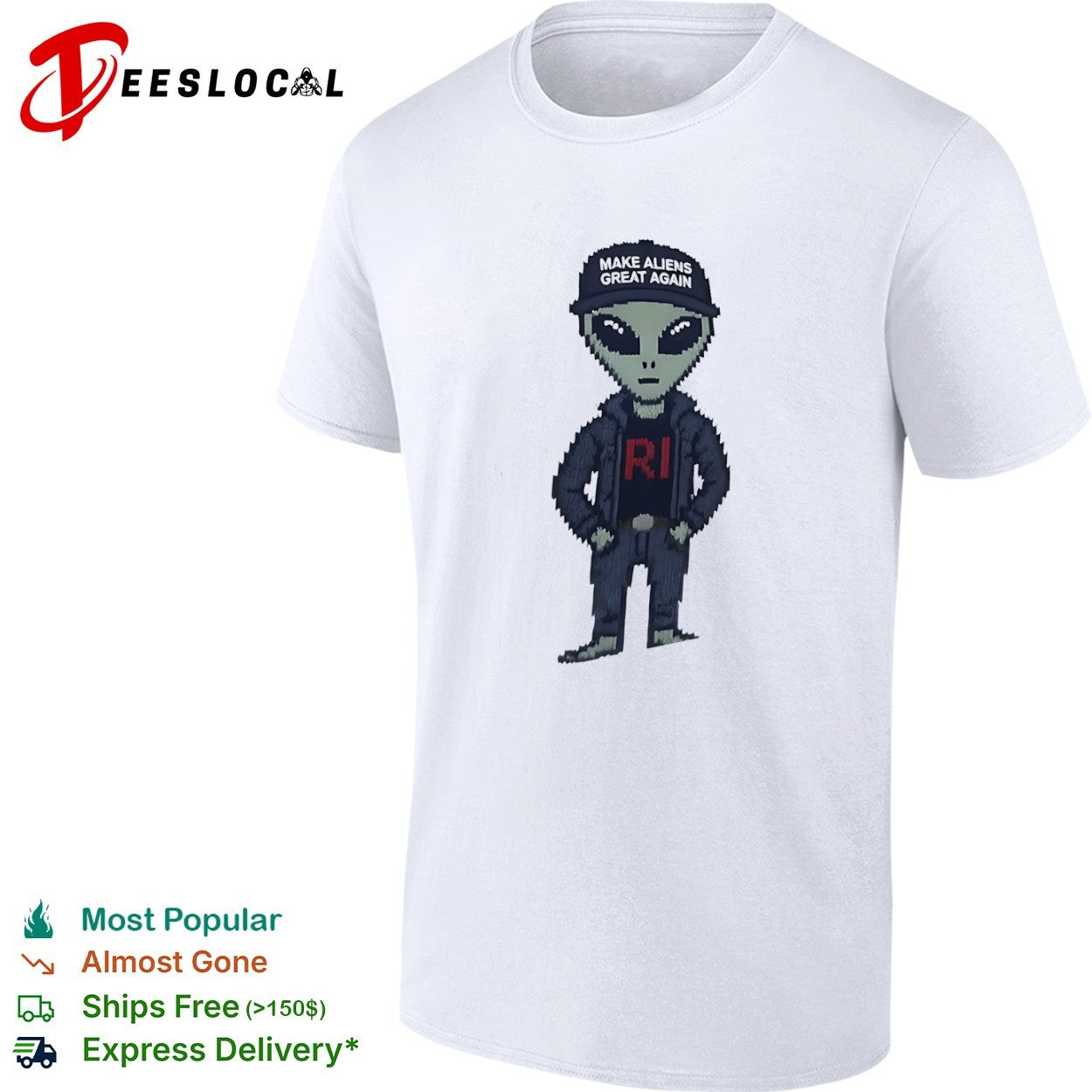 Make aliens great again pixel - Adult & Kids T-Shirts, Sweatshirts & Hoodies apparel design preview 1