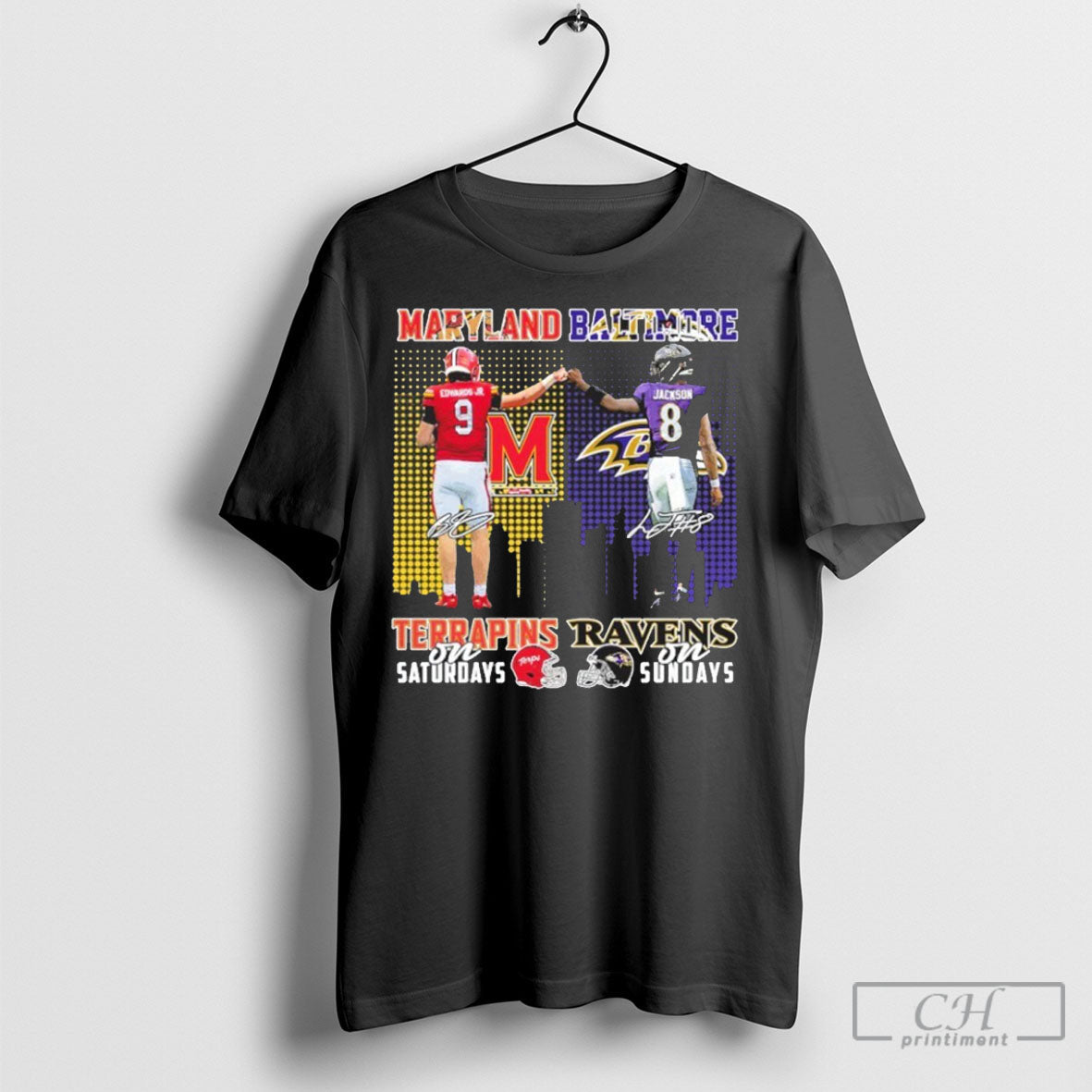 Maryland Baltimore Football On Saturdays Sundays - Adult & Kids T-Shirts, Sweatshirts & Hoodies apparel design preview 1