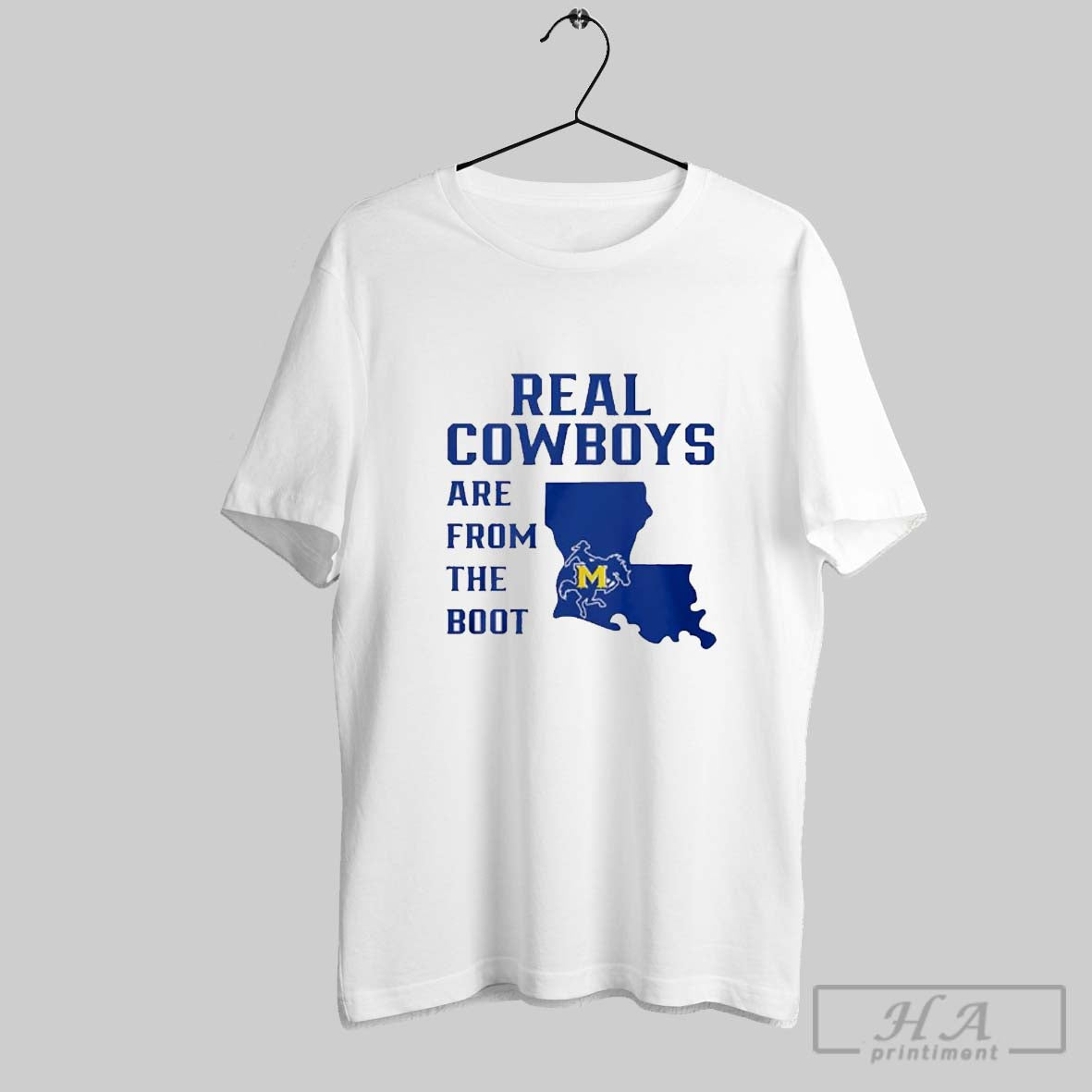 Mcneese State Cowboys Real Are From The Boot - Adult & Kids T-Shirts, Sweatshirts & Hoodies apparel design preview 1