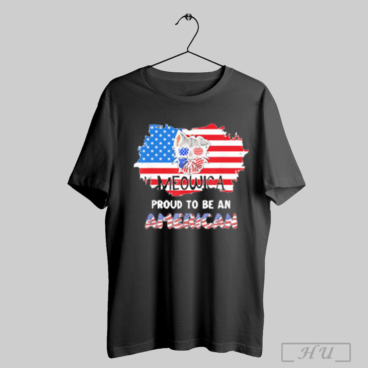 Meowica Proud To Be An American 4th Of July Merica - Adult & Kids T-Shirts, Sweatshirts & Hoodies apparel design preview 1