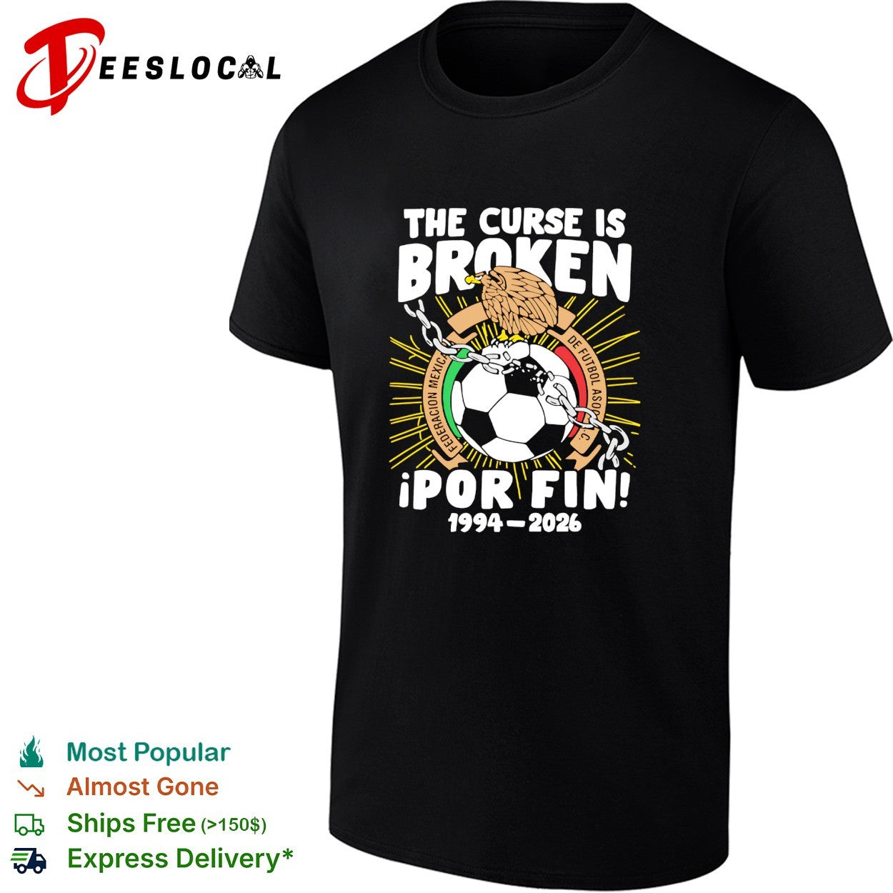 Mexico the curse is broken por fin World Cup 2026 - Adult & Kids T-Shirts, Sweatshirts & Hoodies apparel design preview 1