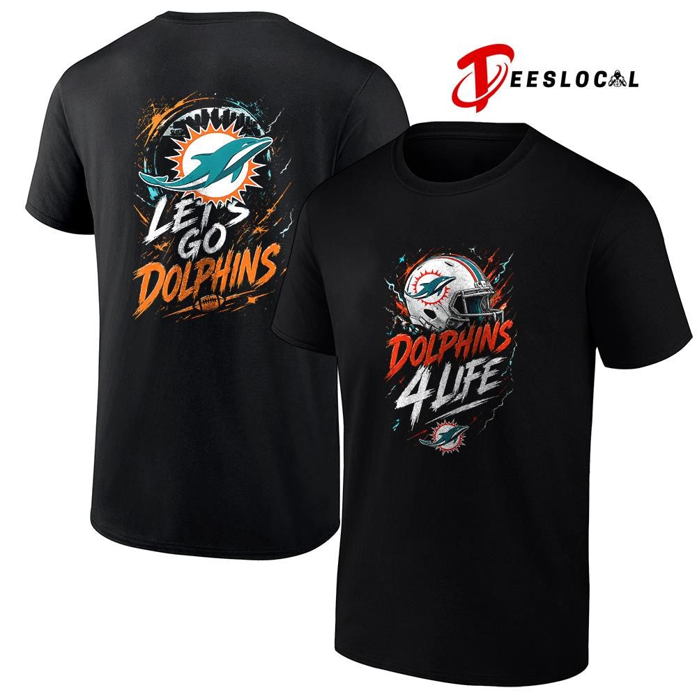 Miami Dolphins x fan 4 life graphic - Adult & Kids T-Shirts, Sweatshirts & Hoodies apparel design preview 1