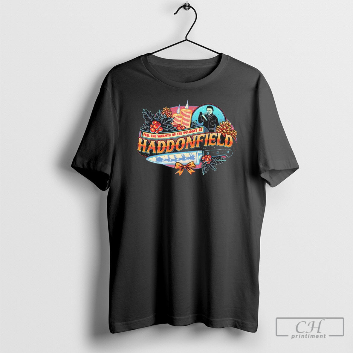 Michael Myers Feel The Warmth Of Holiday At - Adult & Kids T-Shirts, Sweatshirts & Hoodies apparel design preview 1