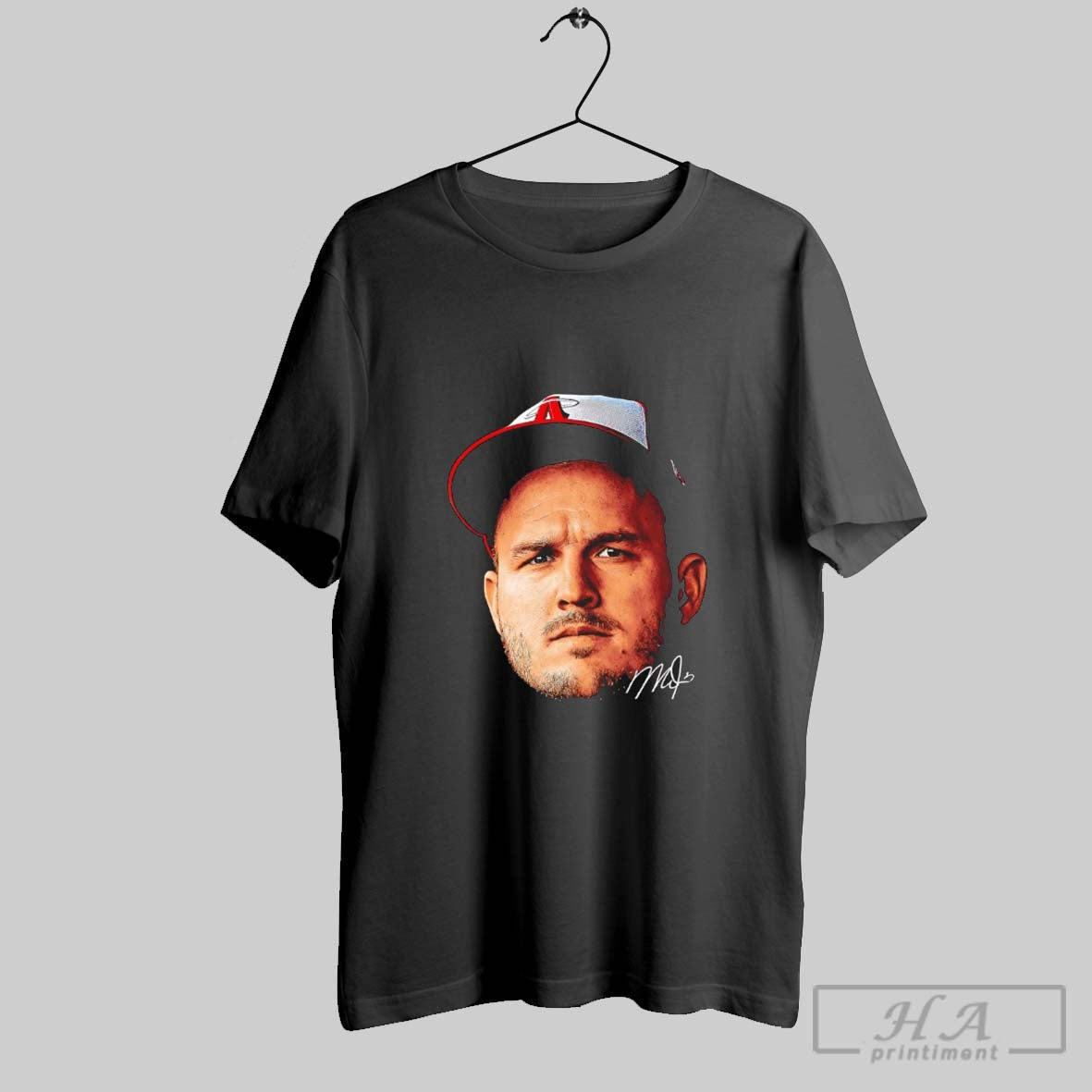 Mike Trout Los Angeles Angels Baseball Big Head - Adult & Kids T-Shirts, Sweatshirts & Hoodies apparel design preview 1