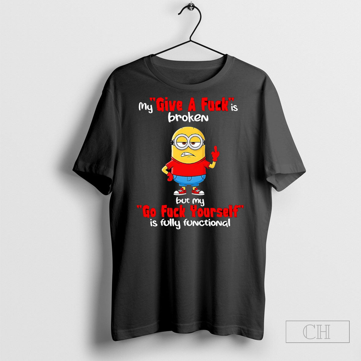 Minions Middle Finger My Give A Fuck Is Broken But Go - Adult & Kids T-Shirts, Sweatshirts & Hoodies apparel design preview 1