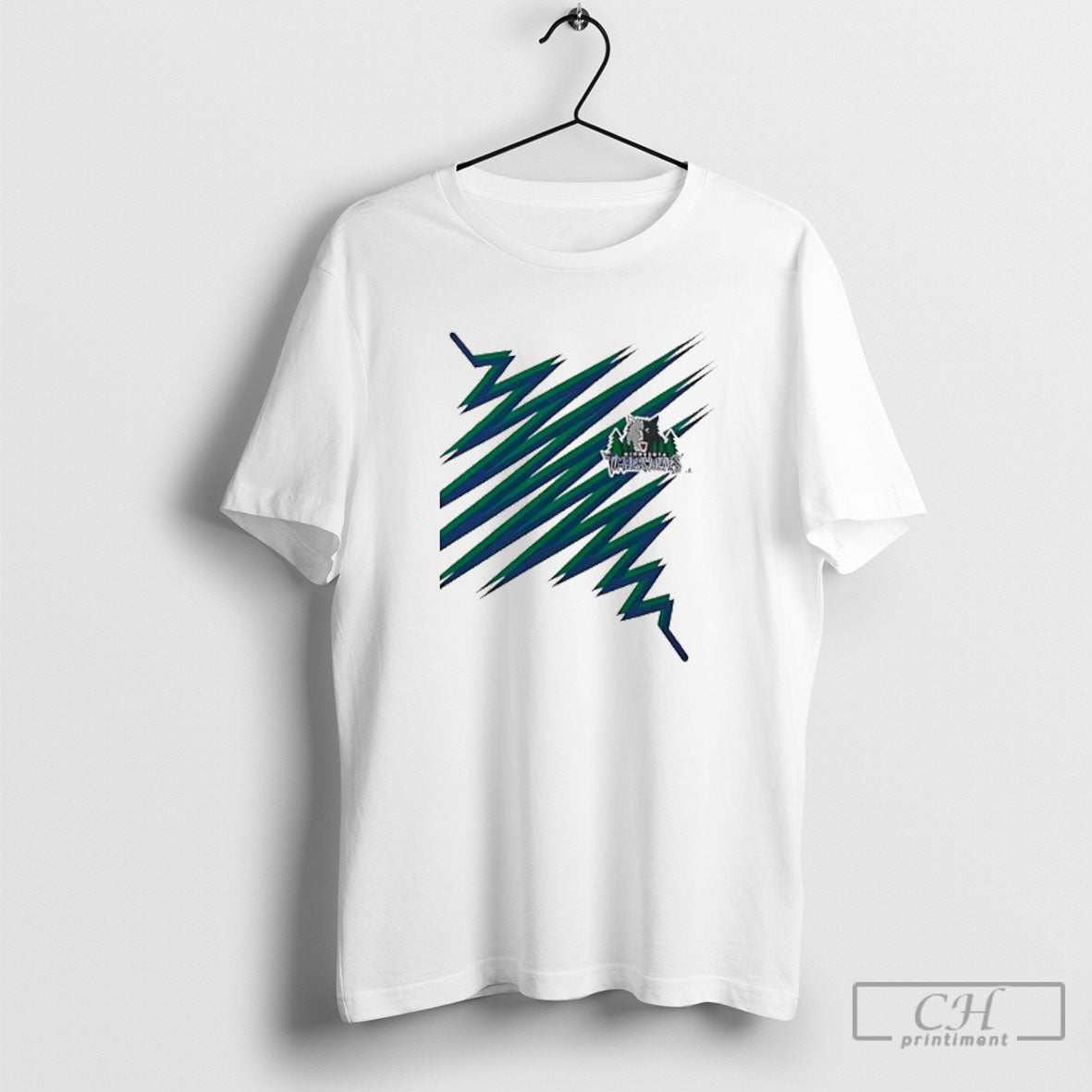 Minnesota Timberwolves Logo Heartbeat - Adult & Kids T-Shirts, Sweatshirts & Hoodies apparel design preview 1