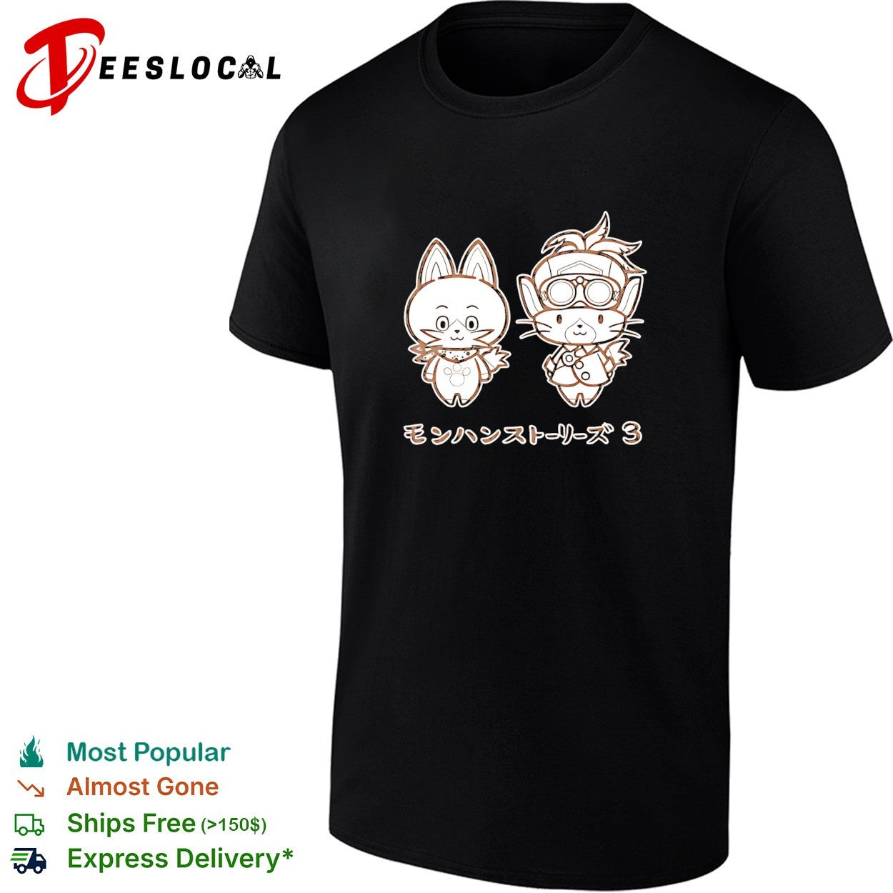 Monster Hunter Stories 3 Felyne cat characters - Adult & Kids T-Shirts, Sweatshirts & Hoodies apparel design preview 1