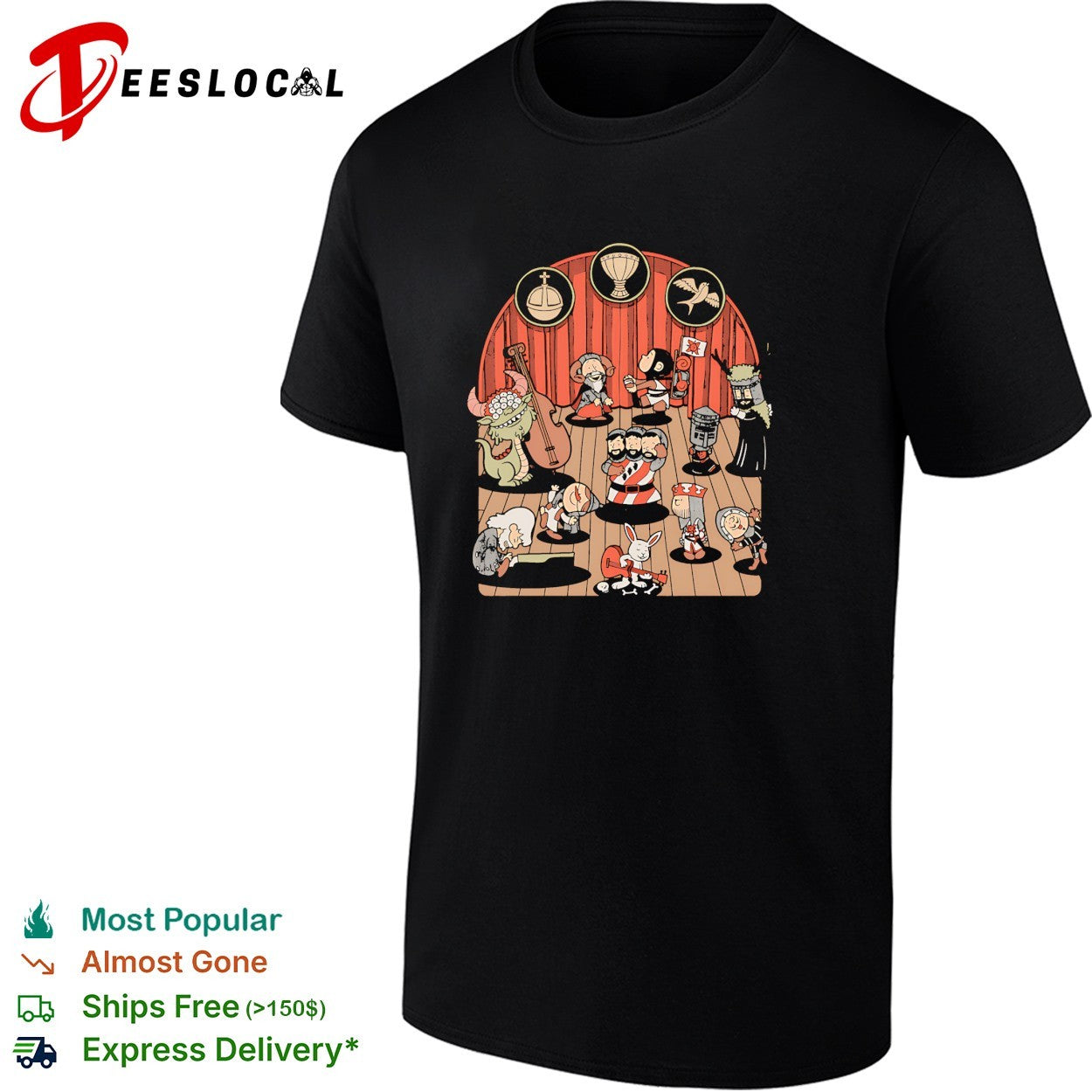 Monty Python Holy Grail knights arena scene - Adult & Kids T-Shirts, Sweatshirts & Hoodies apparel design preview 1