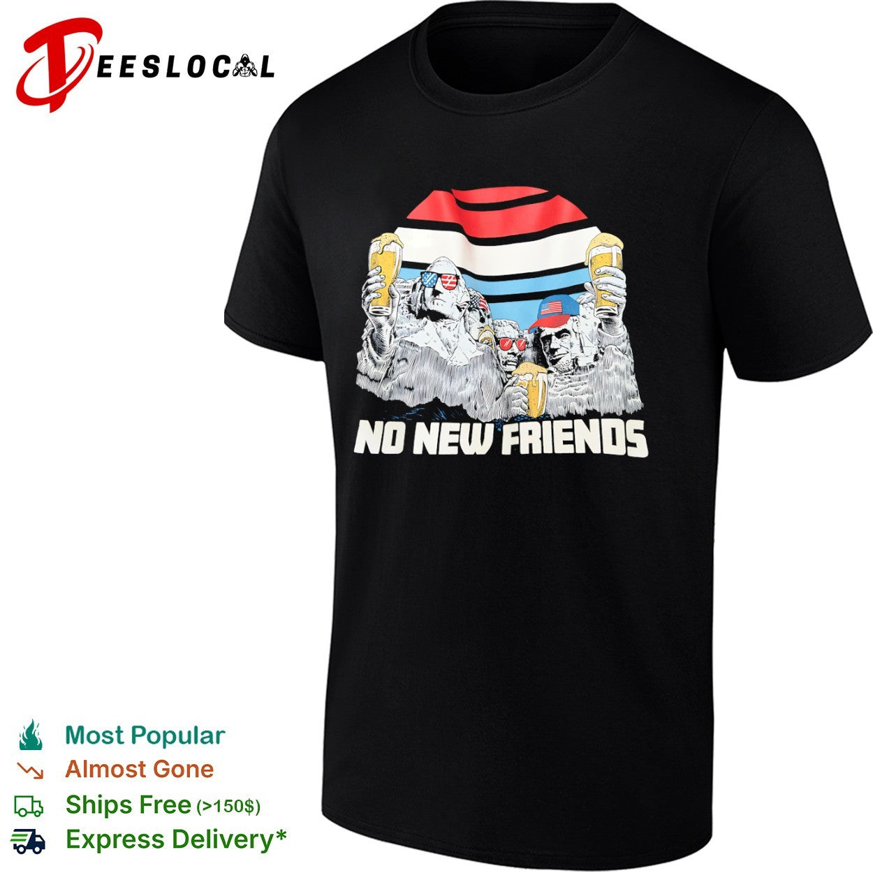 Mount Rushmore Washington Jefferson Roosevelt Lincoln - Adult & Kids T-Shirts, Sweatshirts & Hoodies apparel design preview 1