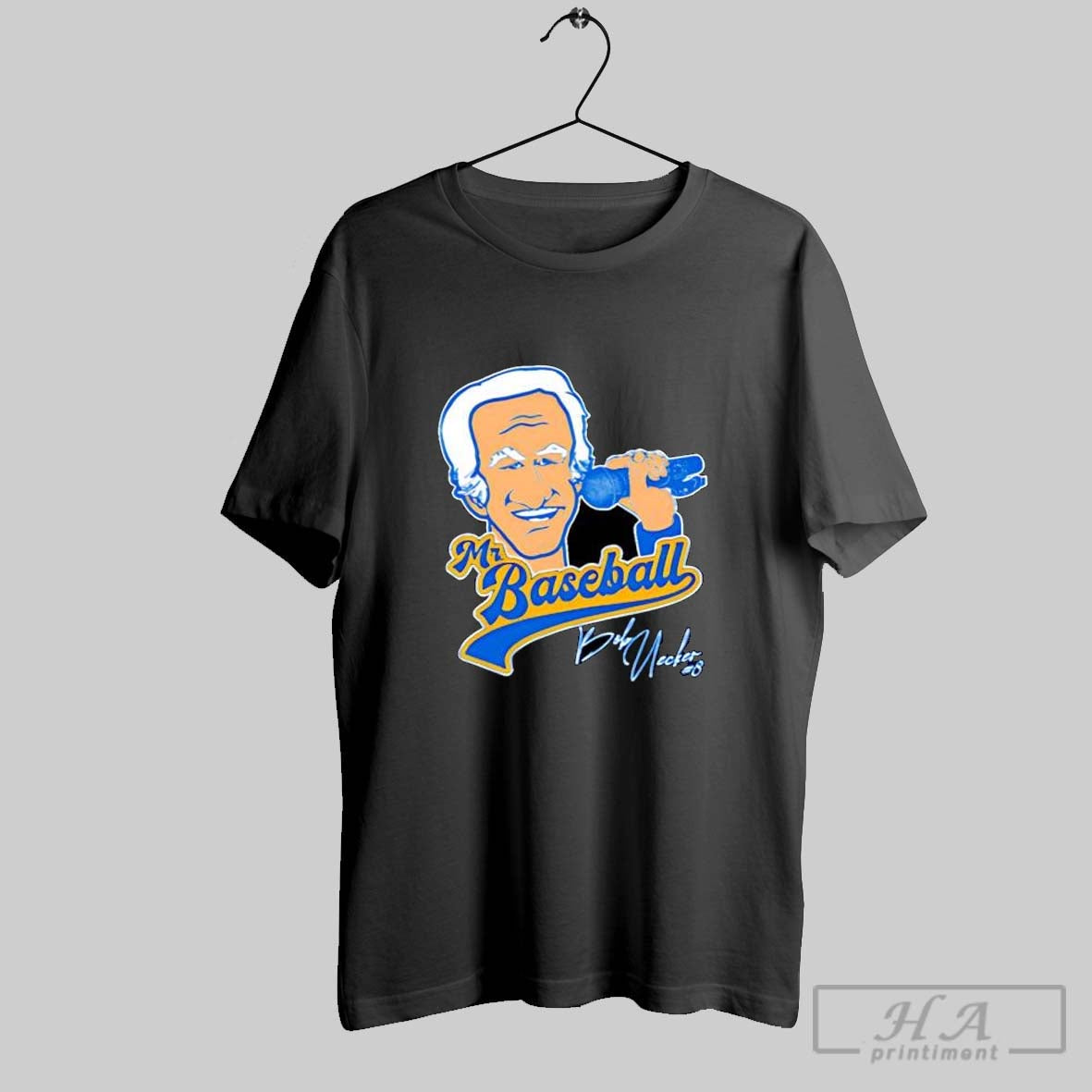 Mr Baseball Milwaukee Brewers Bob Uecker Cartoon - Adult & Kids T-Shirts, Sweatshirts & Hoodies apparel design preview 1