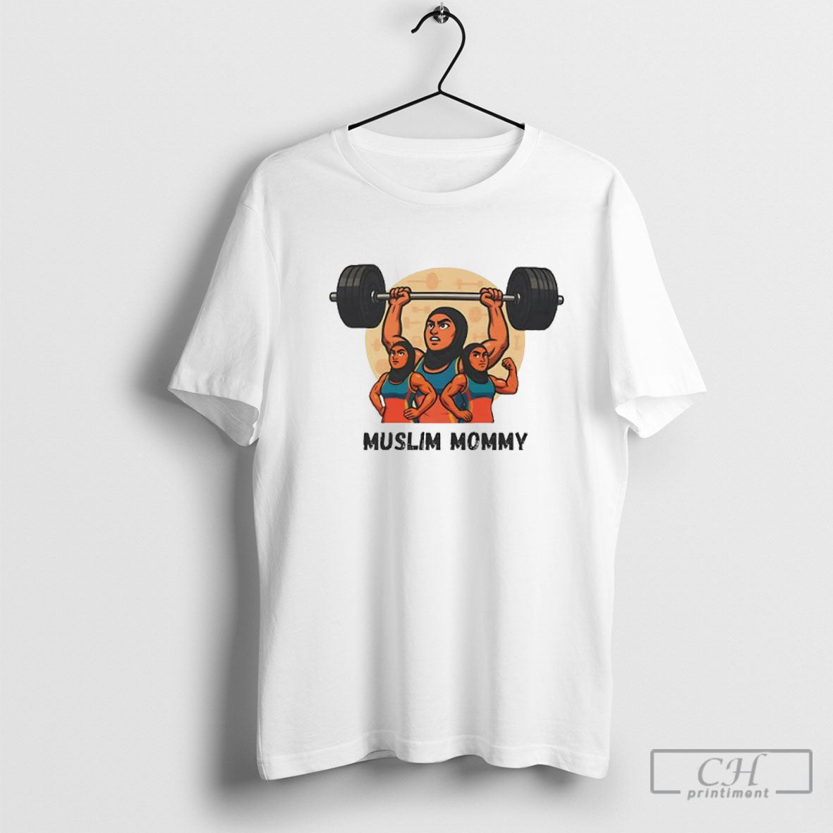 Muslim Mommy Lift Weights Funny Graphic - Adult & Kids T-Shirts, Sweatshirts & Hoodies apparel design preview 1