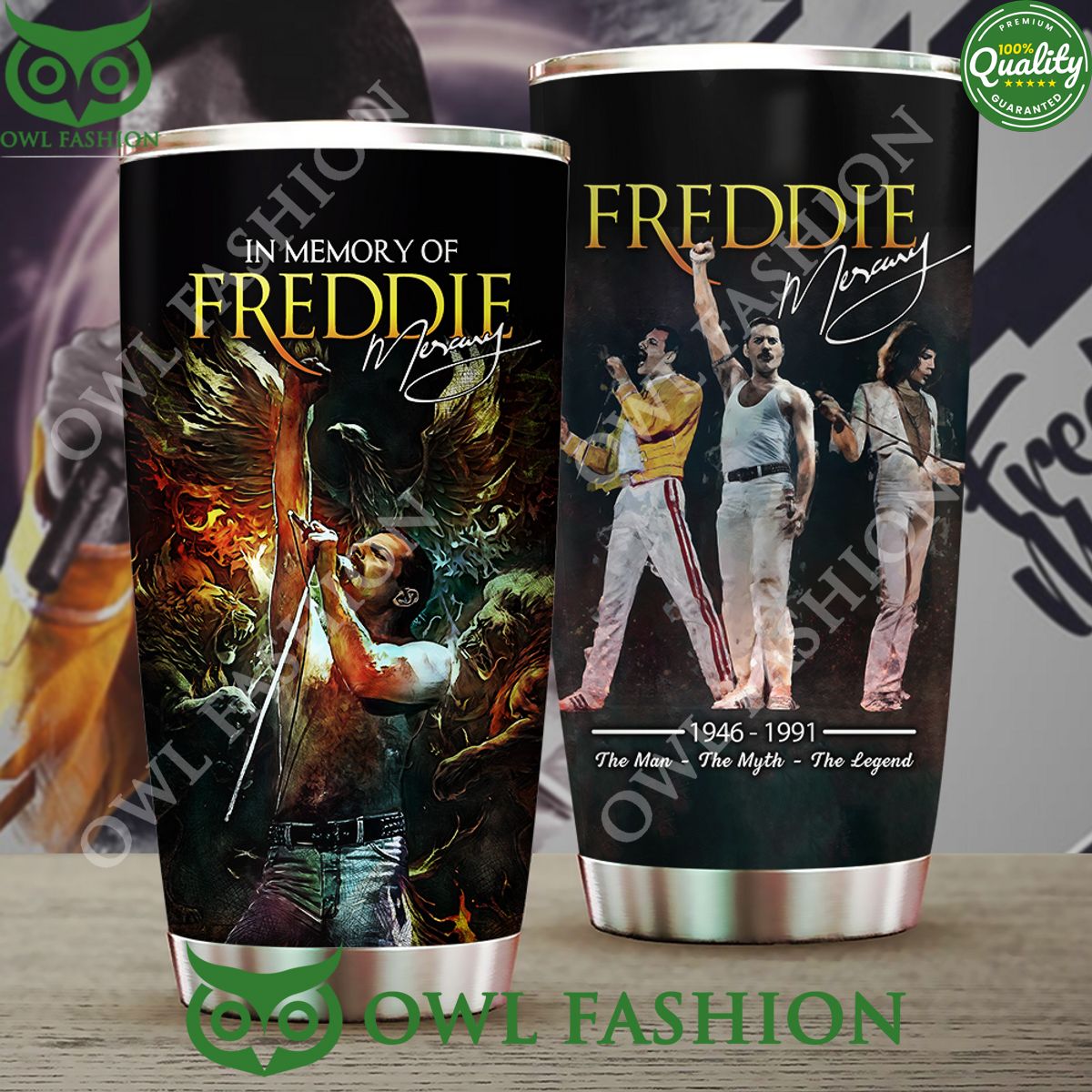 Freddie Mercury Rock Legend The Man Myth Tumbler Cup - Adult & Kids T-Shirts, Sweatshirts & Hoodies apparel design preview 1