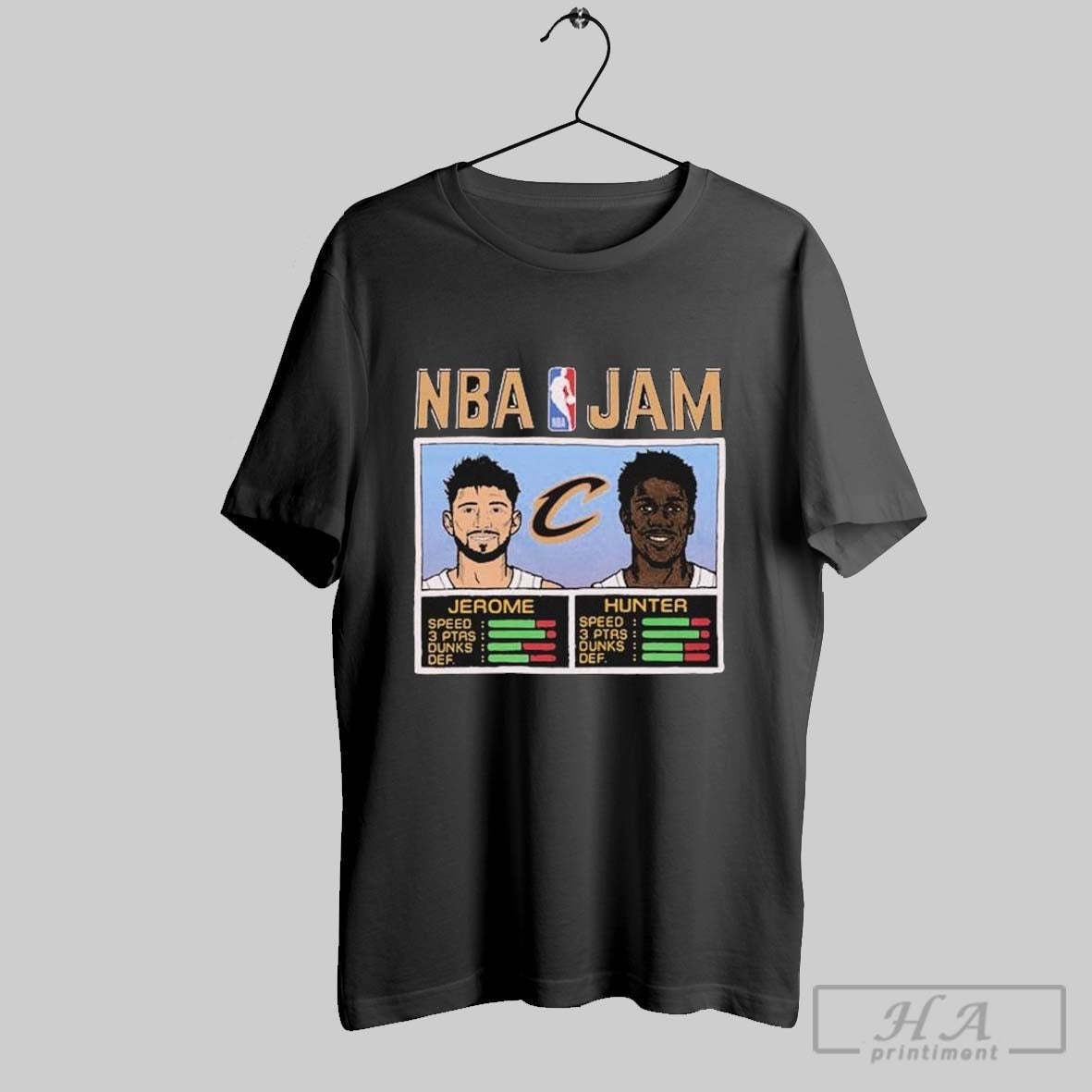 Nba Jam Cleveland Cavaliers Ty Jerome And Deandre - Adult & Kids T-Shirts, Sweatshirts & Hoodies apparel design preview 1