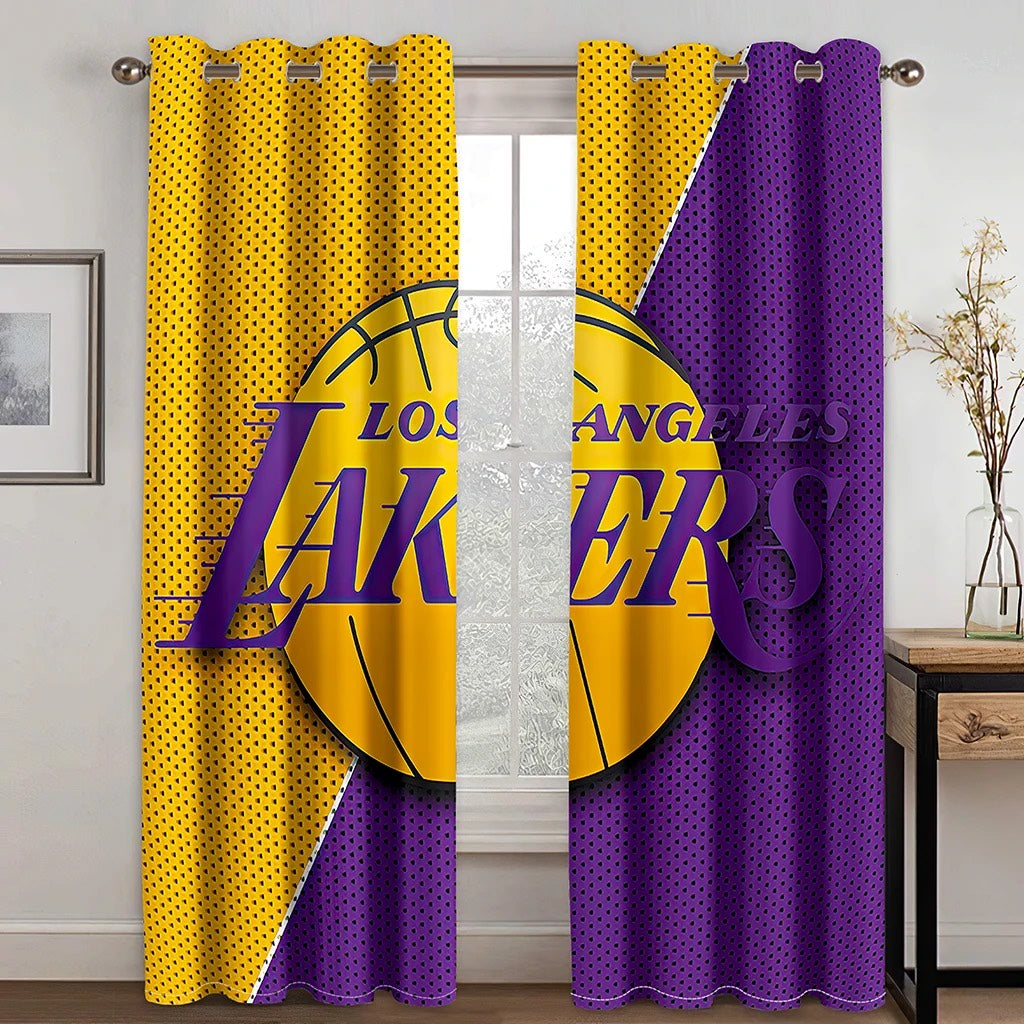 NBA Los Angeler Lakers Team Printed Window Curtain - Adult & Kids T-Shirts, Sweatshirts & Hoodies apparel design preview 1