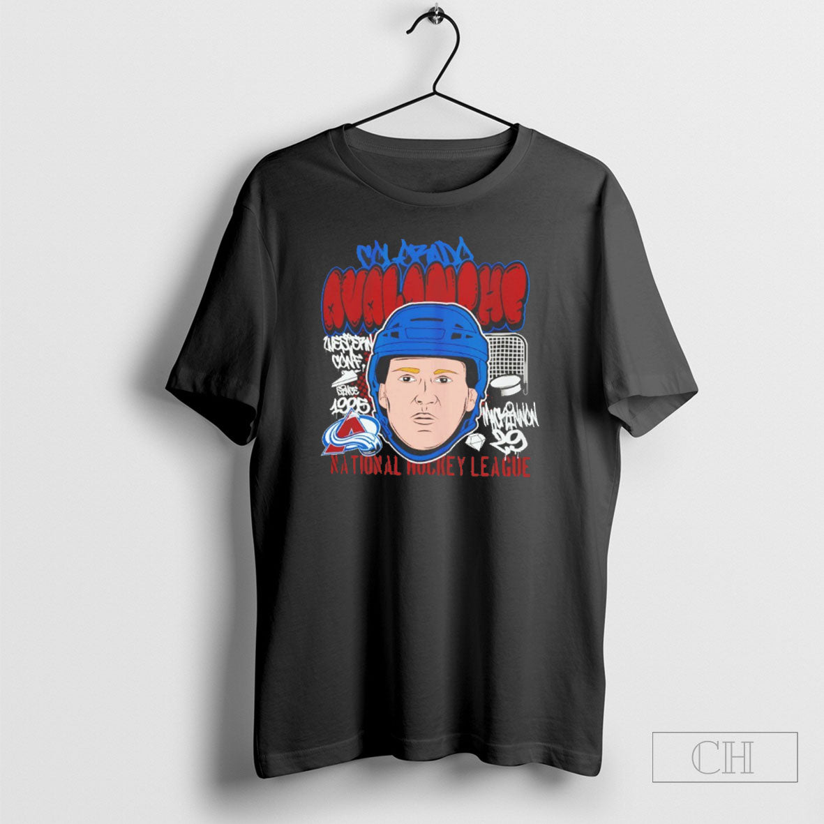 Nathan Mackinnon Colorado Avalanche Nhl Caricature - Adult & Kids T-Shirts, Sweatshirts & Hoodies apparel design preview 1